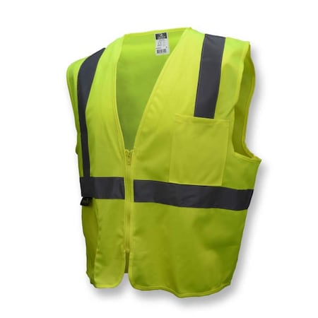 Radians Radians  SV2Z Economy Class 2 Solid Safety Vest W/ Zipper, Hi-Vis Green, 4XL, PK12 SV2ZGS4X
